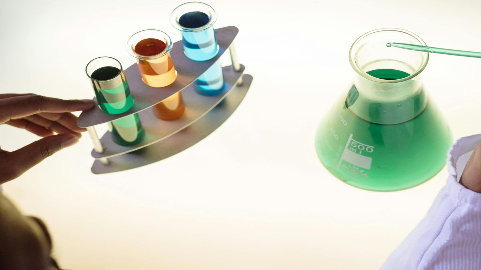 Glassware and instruments in a modern lab